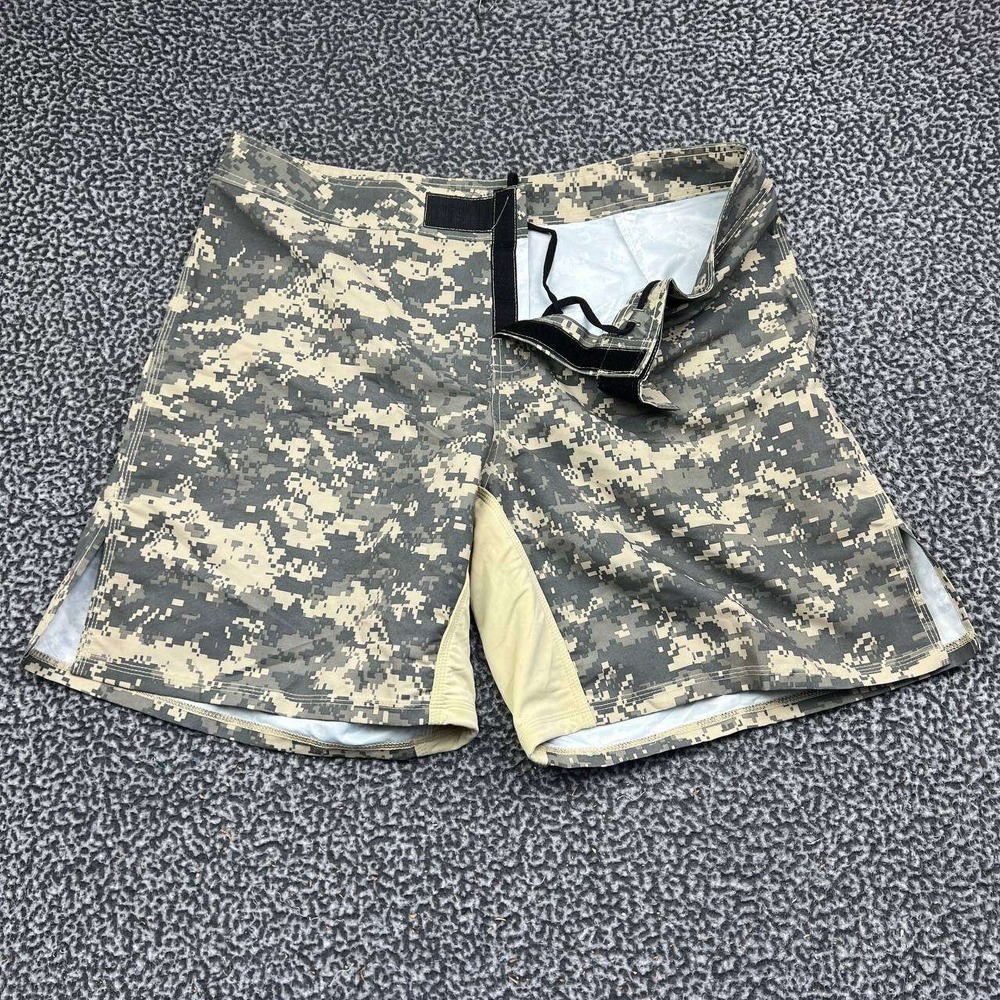 Wet Effect Board Shorts Men 40 Digital Camo Green Tan Swim Trunks